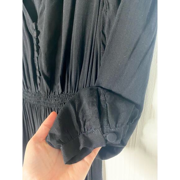 NATALIE MARTIN Black Long Sleeve Peasant Maxi Dress US MEDIUM/LARGE - Picture 11 of 14